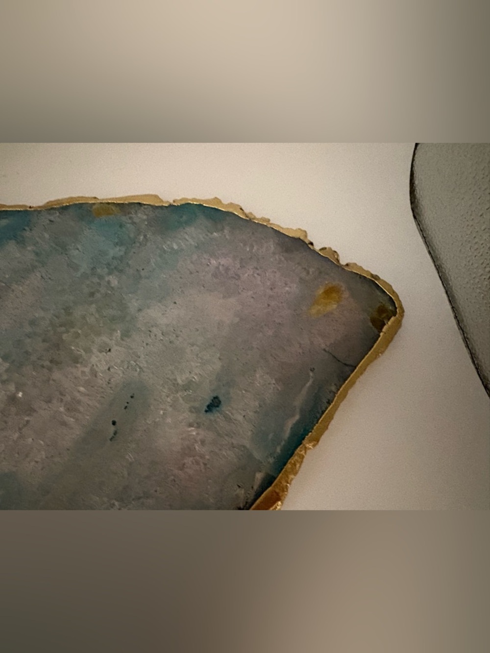 Anthropologie Gilded Agate Blue Quartz Cheese Serving Tray Platter New - Picture 9 of 13